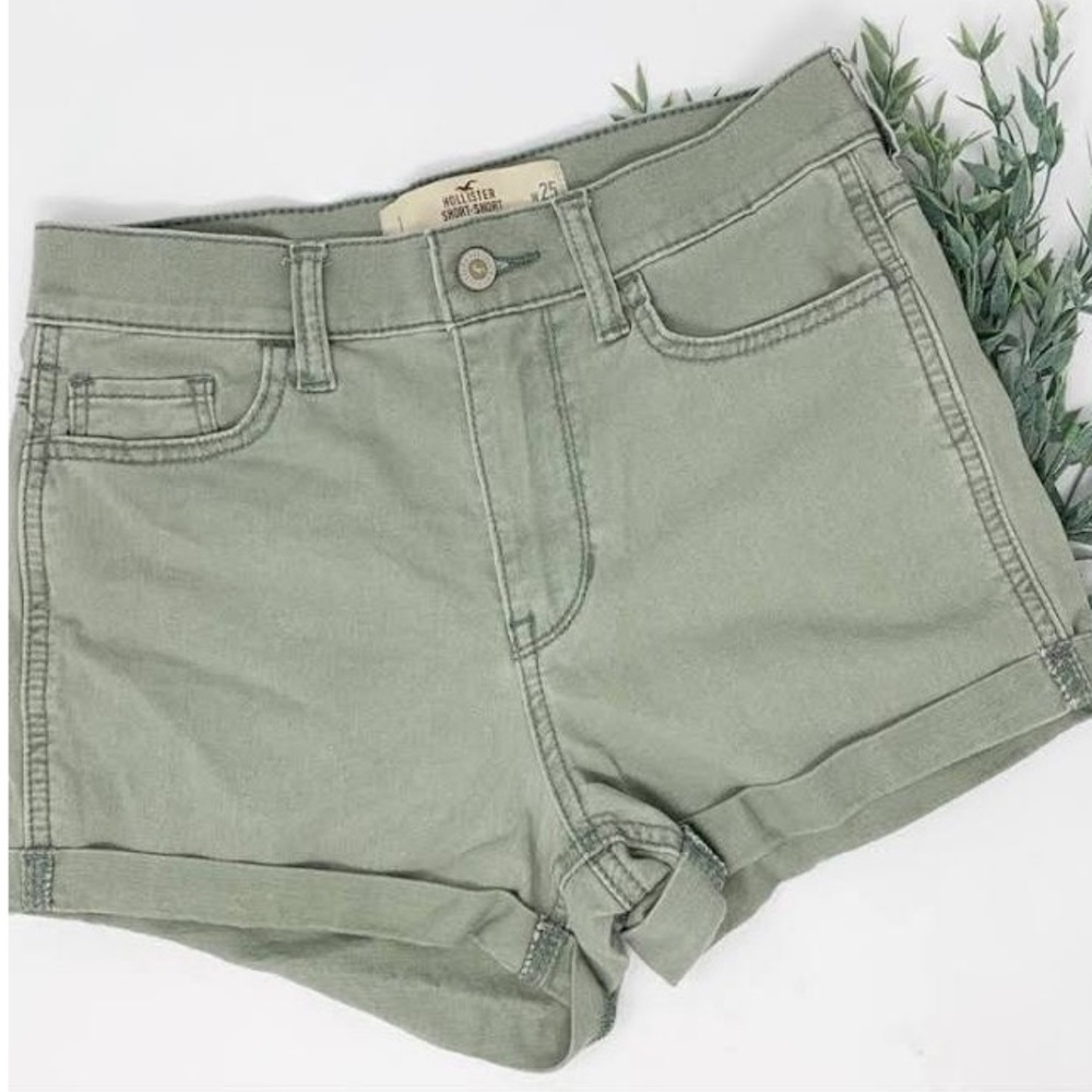 Hollister military green short-short high rise